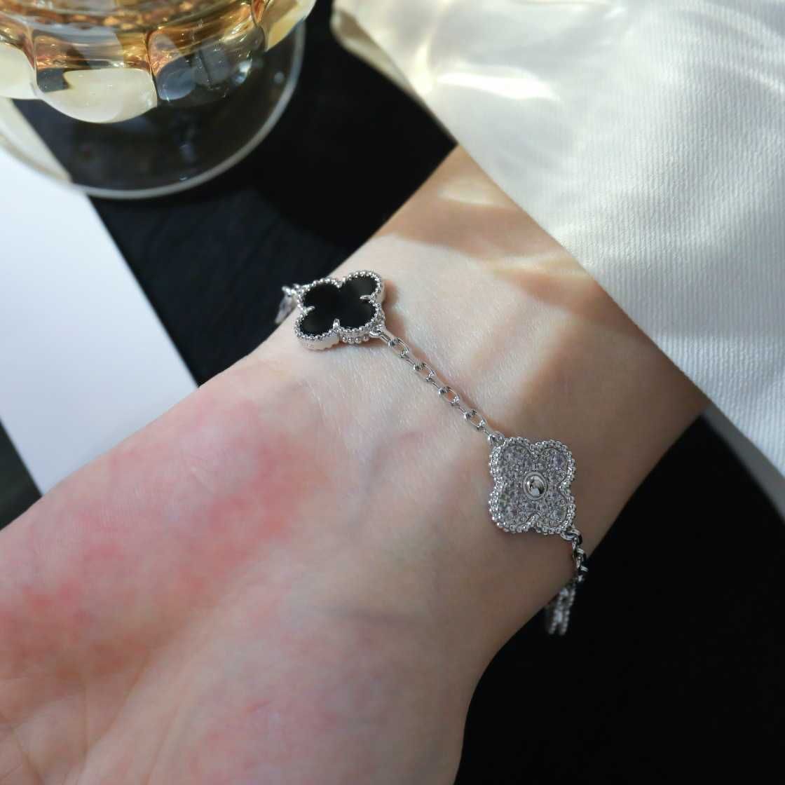 Bracelet Platine Or Diamant Noir A