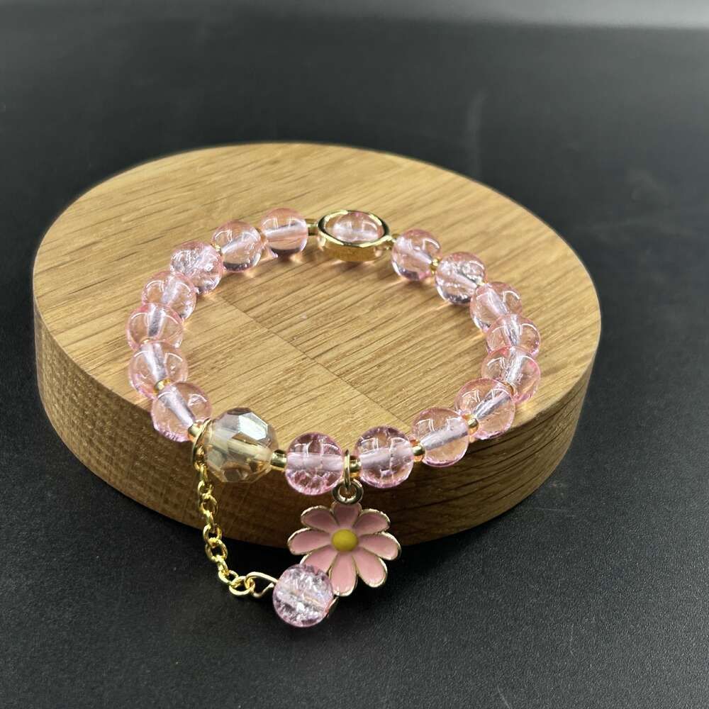 Strawberry Crystal Sunflower Bracelet