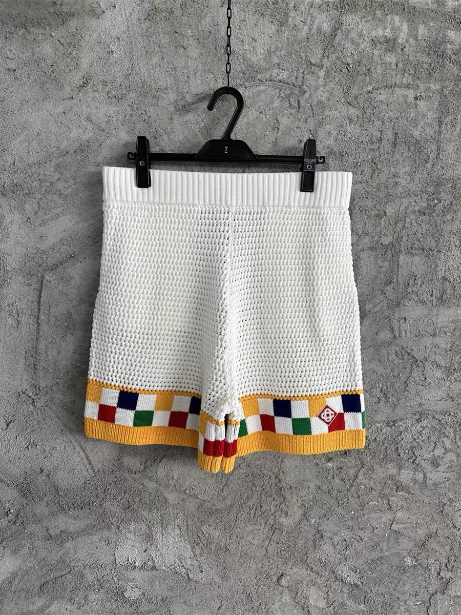 short à carreaux jaune