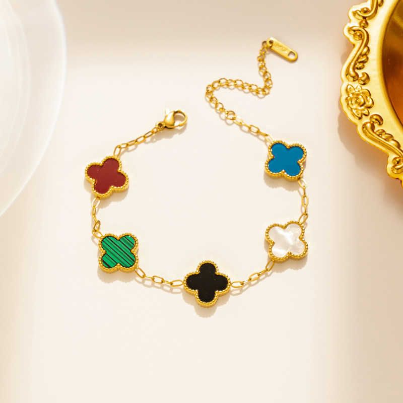 913-1 Double Sided Color Bracelet Gold