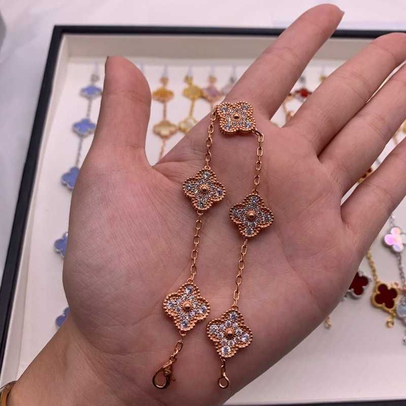 Full Diamond Five Flower Rose Gold