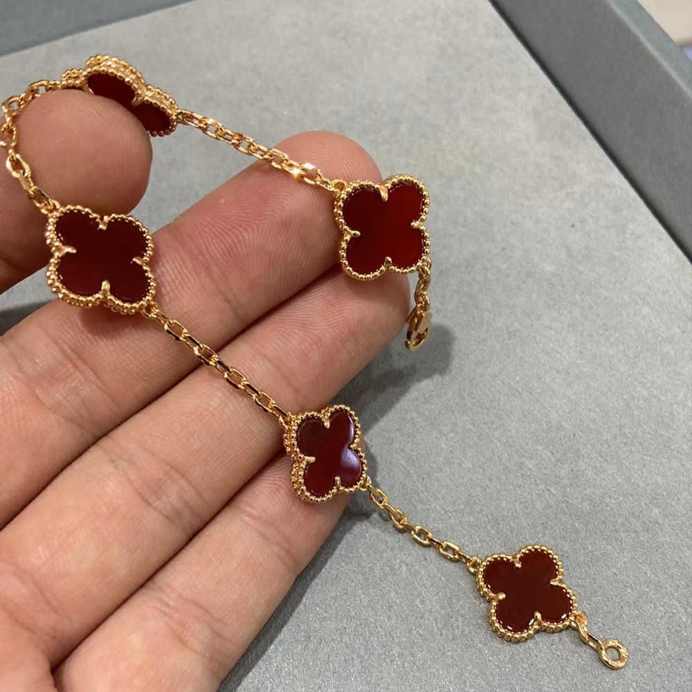 Rose Gold Red Chalcedony Five Flower B