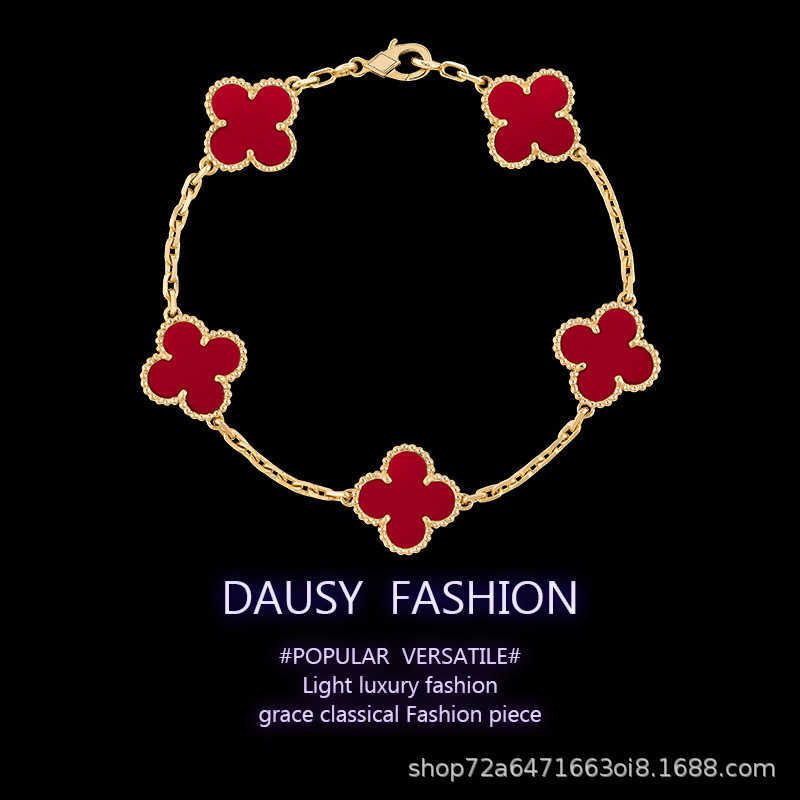 Red Chalcedony Golden Color Five Flowe