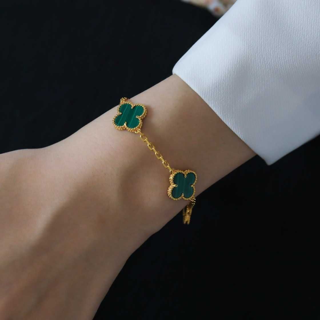 Golden Armband Peacock Green-925 Silver