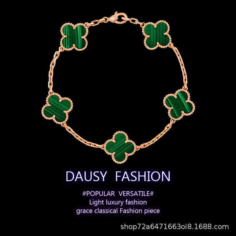 Peacock Green Rose Gold Five Flowers-9