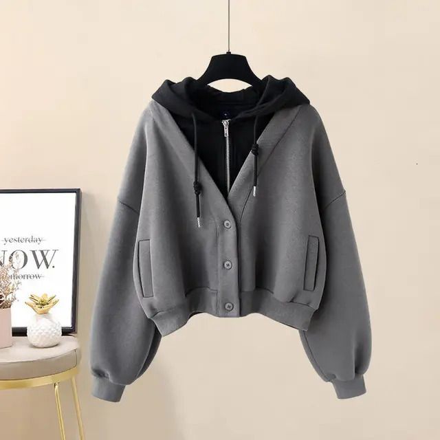 sudadera con capucha gris