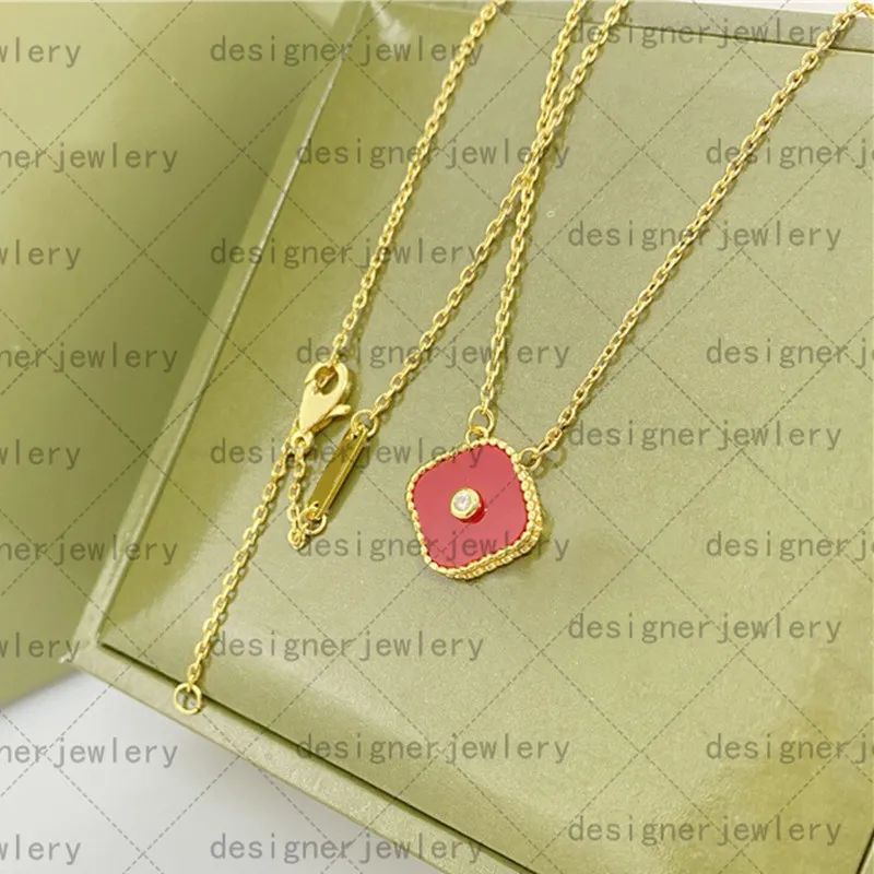 gold red drill necklace