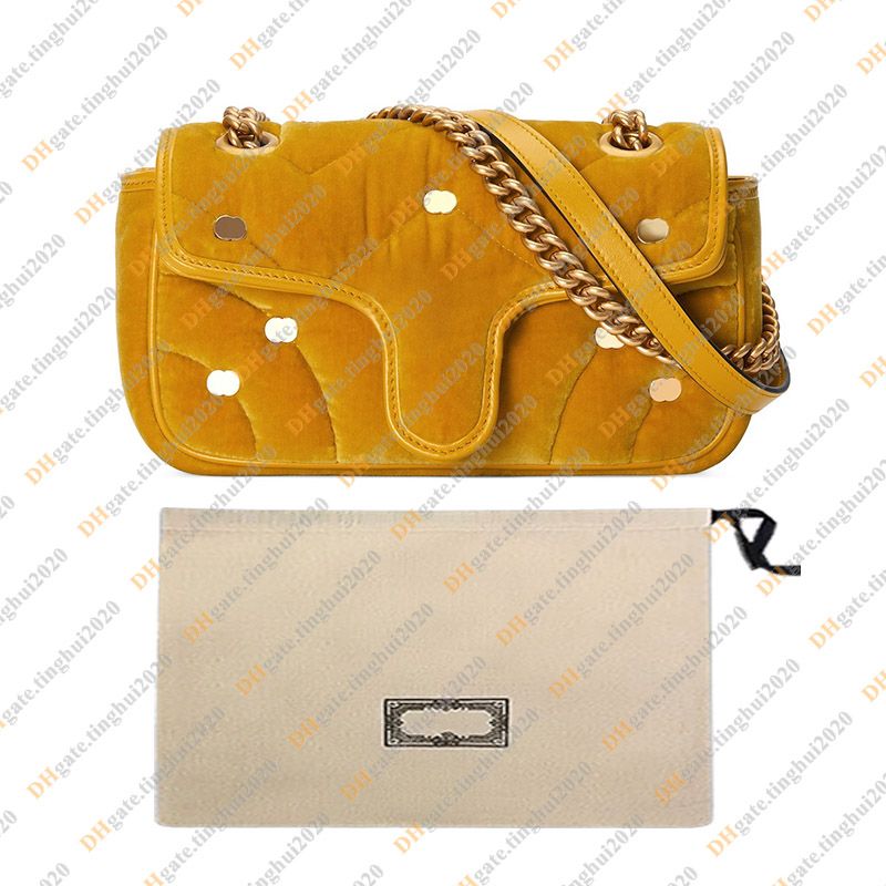 26cm Terciopelo amarillo / con bolsa para polvo