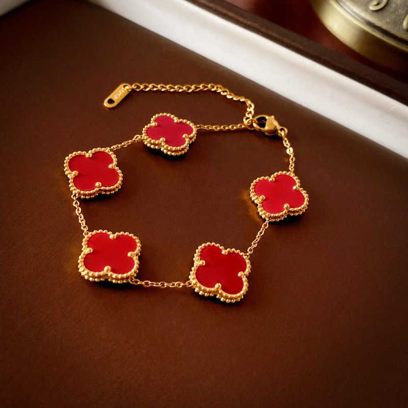 9# Bracelet - Fleur Rouge (titane St