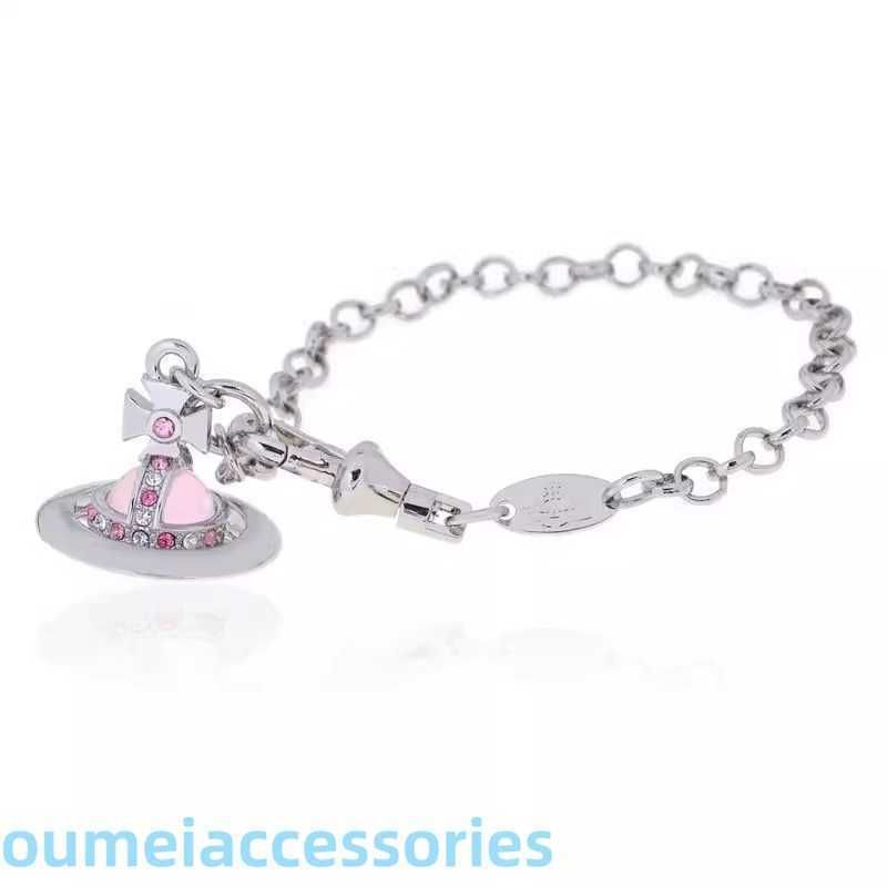 Bracelet Planète 3D (Boule Rose argentée)