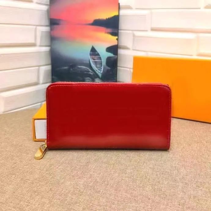 long wallet shinny red