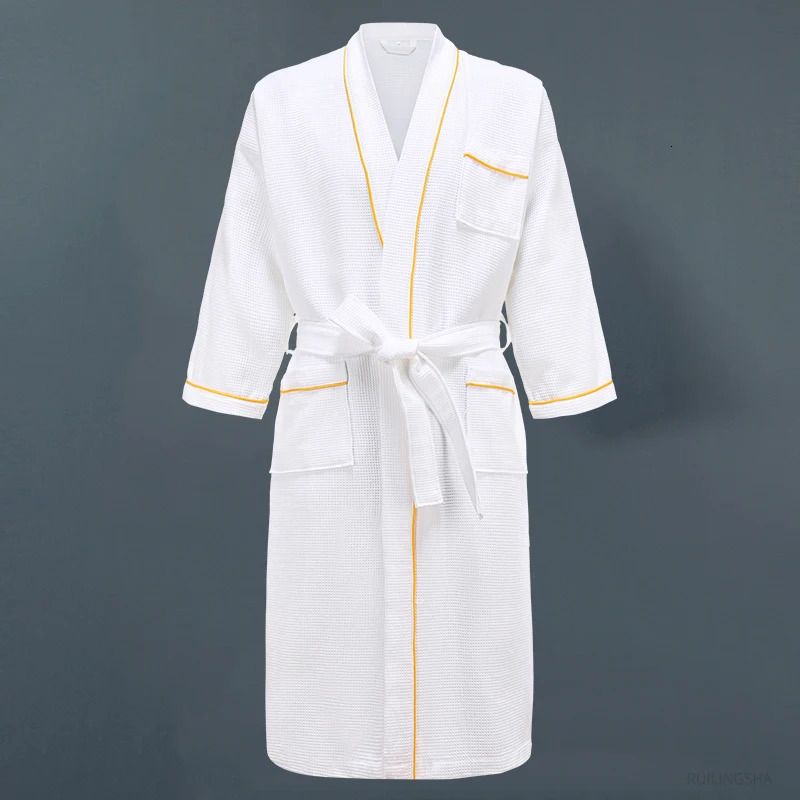 gold waffle robe