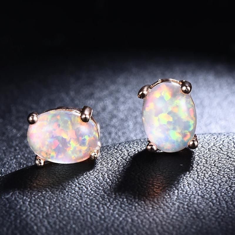 6 mm roségoldener weißer Opal