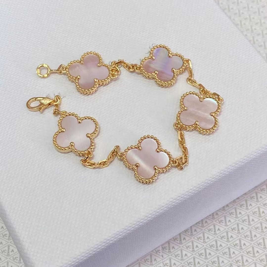 Golden Pink Shell Bracelet