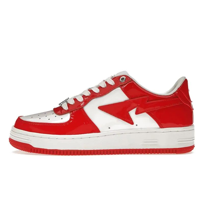 3645 Patent Leather White Red