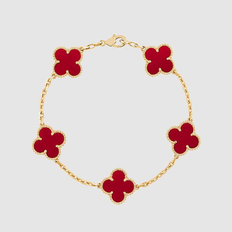 Röd agat -pure Five Flower Armband -