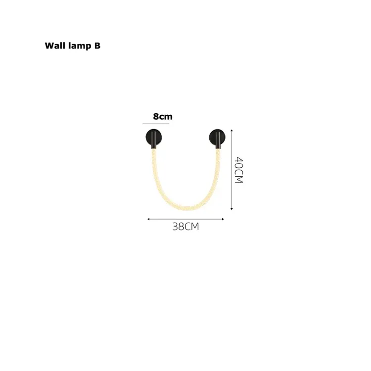 Luce neutra Hardware nero Lampada da parete B