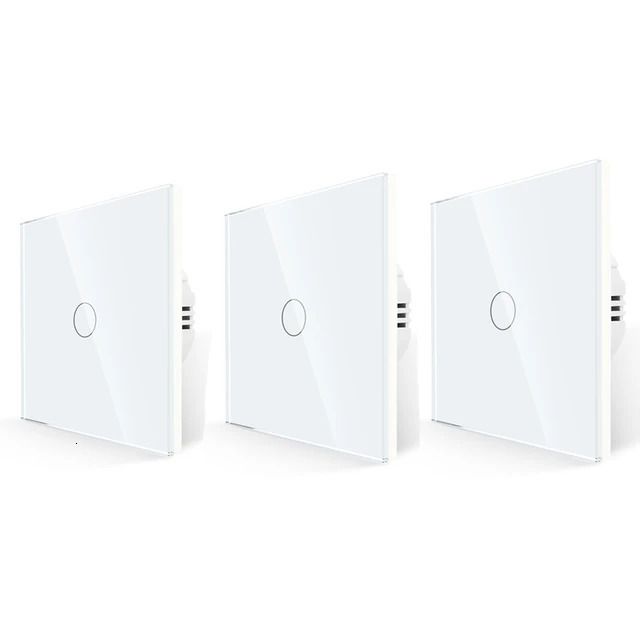 3PCS 1GANG White-EU Standard-100-240V