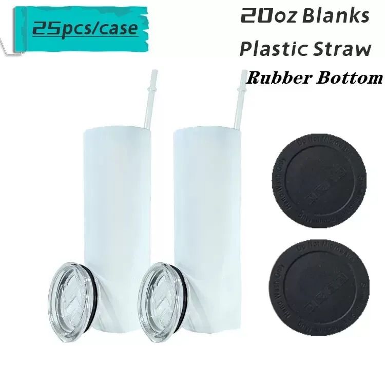 20oz with plastic straws&Rubber bottom
