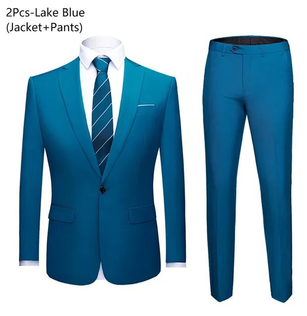 seeblauer zweiteiliger Anzug