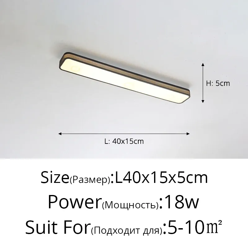 Luz neutra Preta L40x15cm 18W