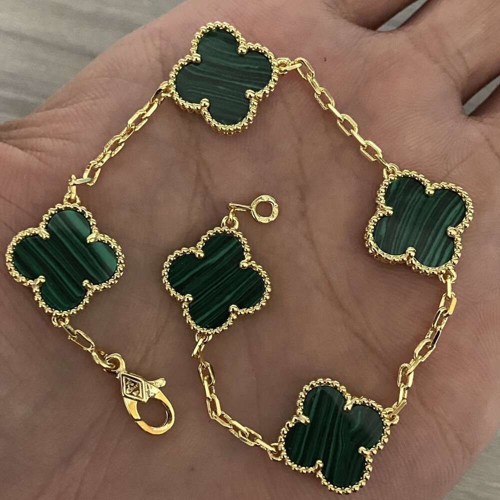 Verde Dourado (pulseira de cinco flores)