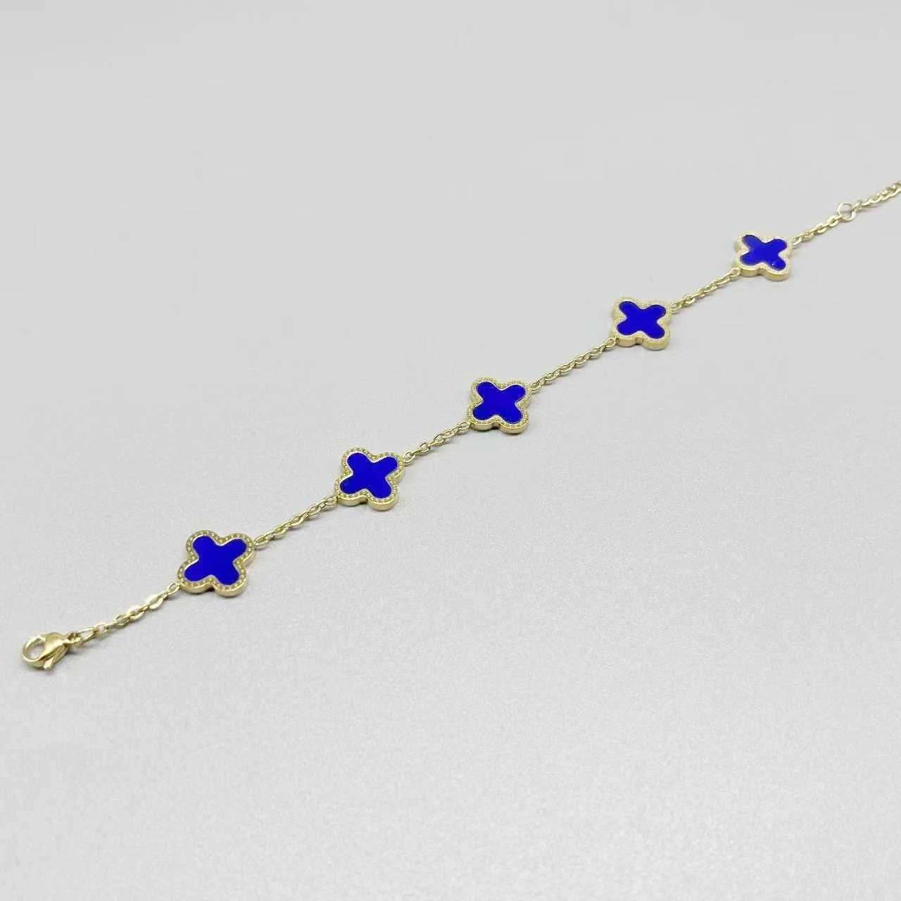 18k Gold Bracelet Double Sided Blue-18k