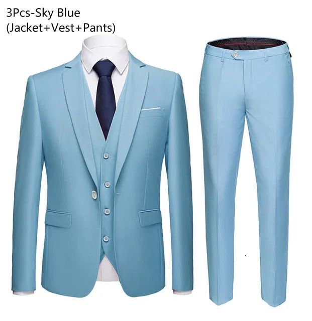himmelblau3-teiliger Anzug
