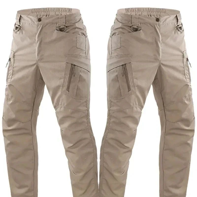 dunne kaki broek