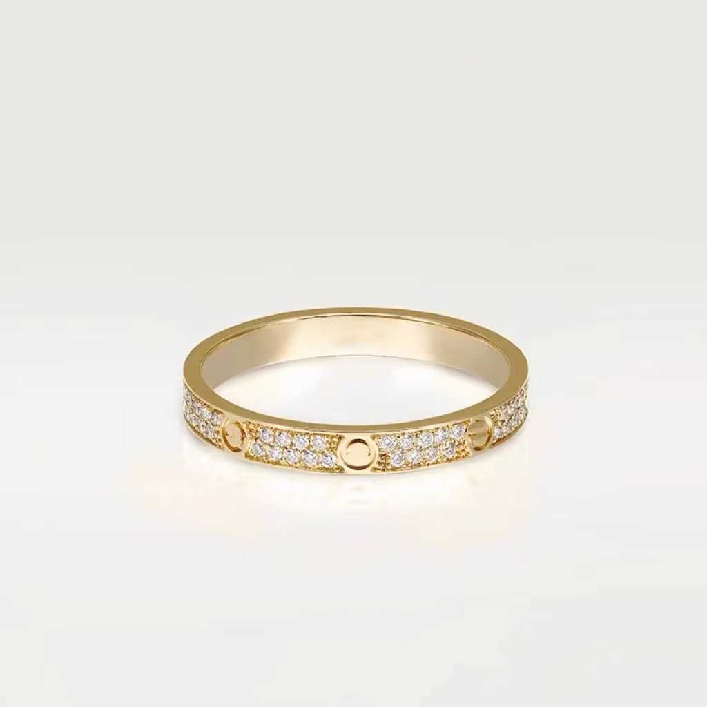 Gold Two Row Diamond Ring