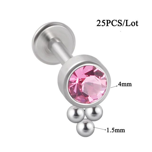 25pcs Style 4-rose-Steel Bar 1.2x8mm