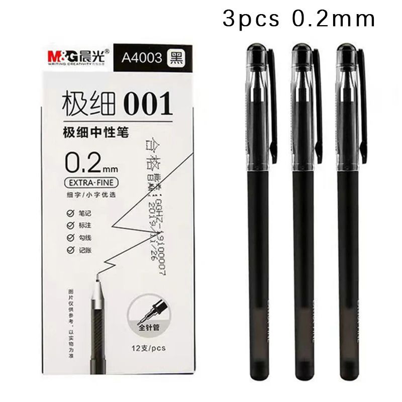 3pcs 0.2 mm-negro