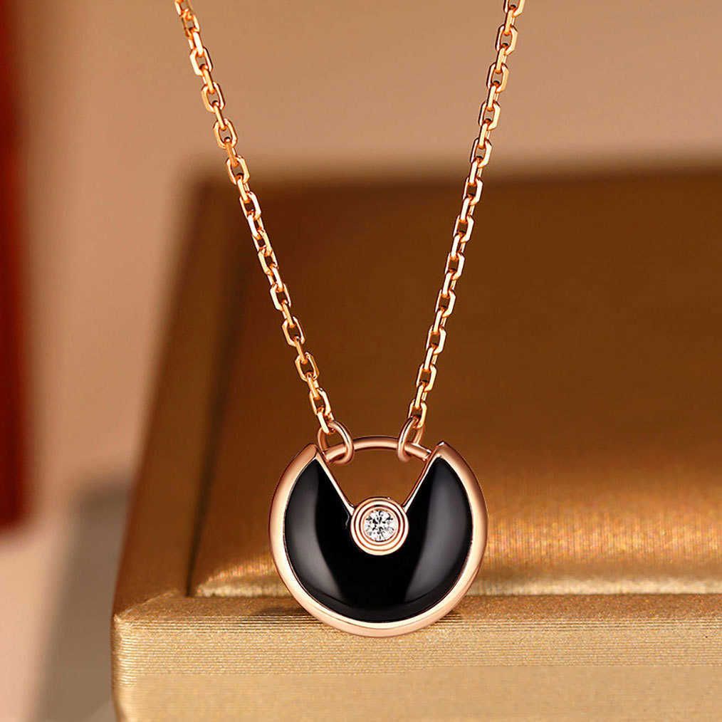 Champagne Gold Black Agate Necklace