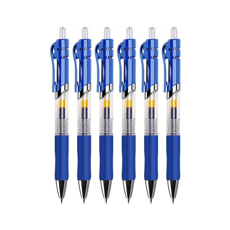 6 stylos bleus a.