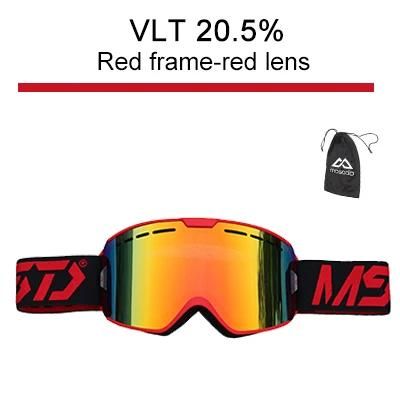 Czerwone okulary narciarskie