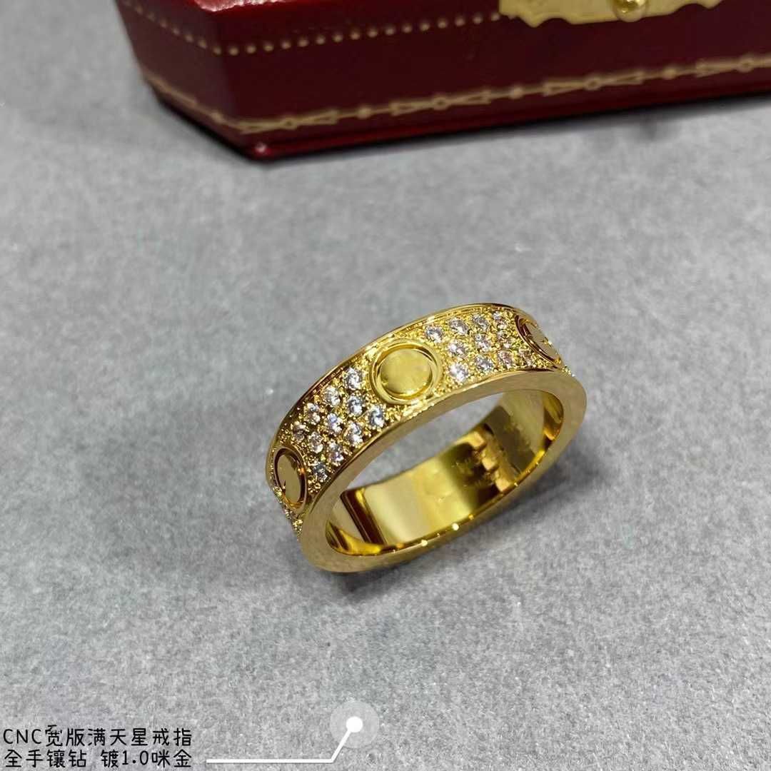 Gold Three Row Diamond Ring