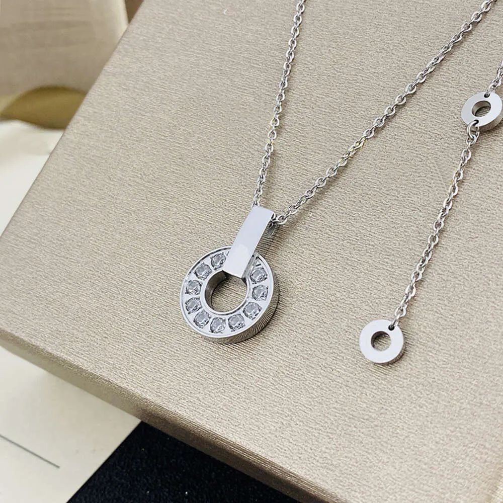 Silver Full Diamond Round Cake Necklac