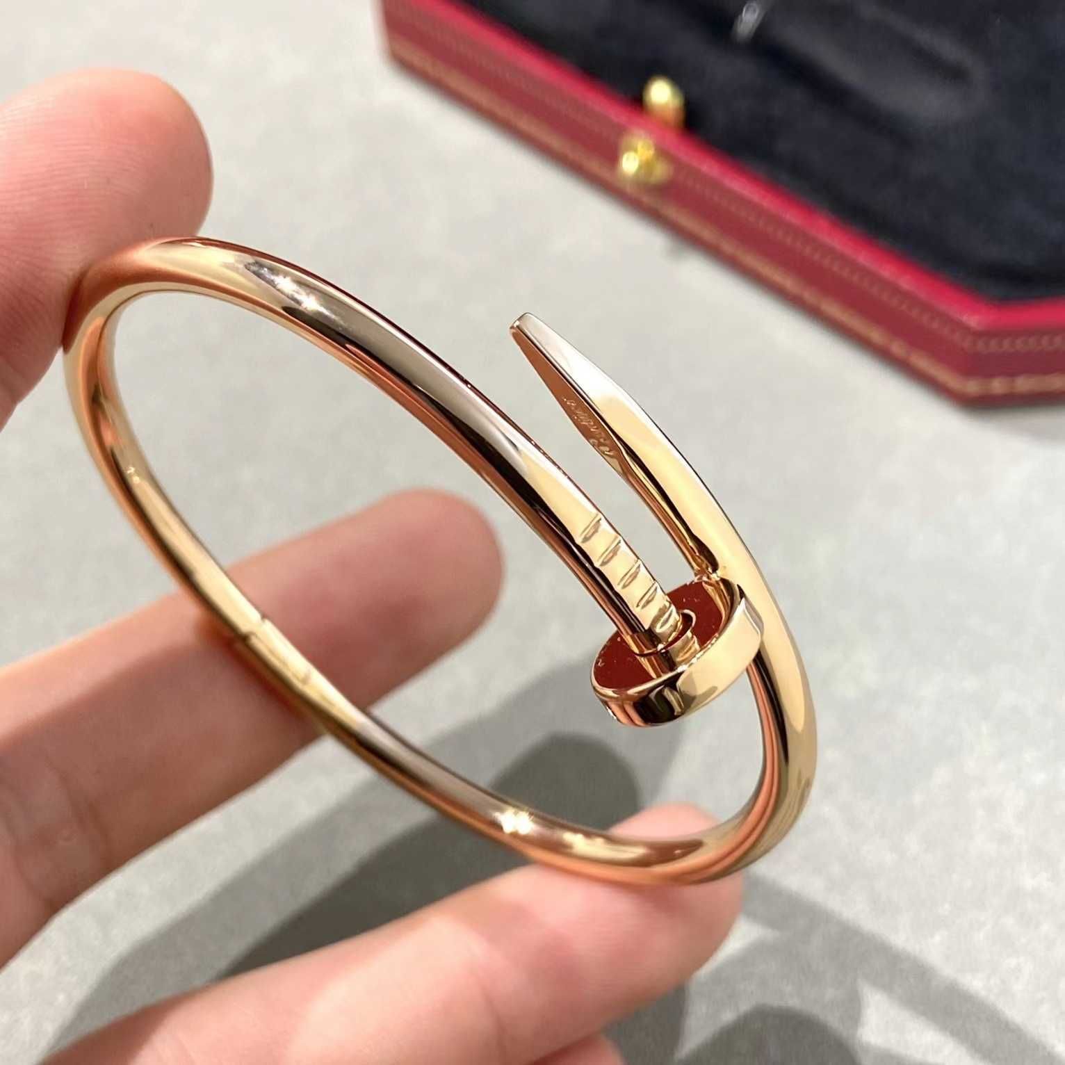 Bracelet à ongles sans diamants en or rose-17