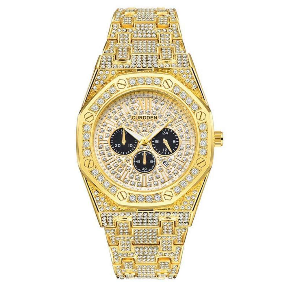 Light shiny gold face semi diamond style