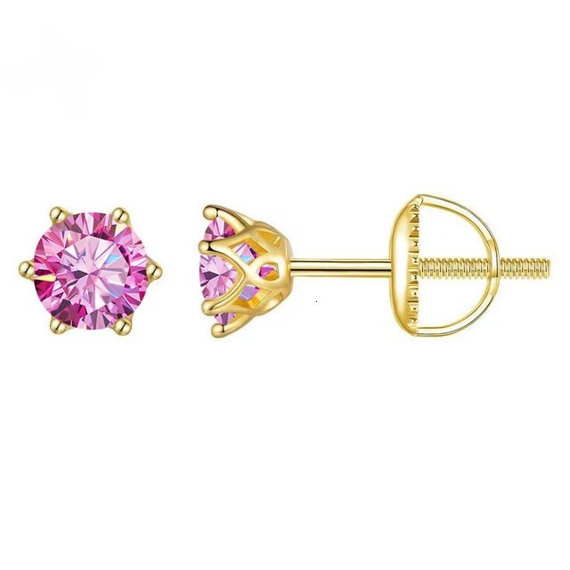 Roze-0,5 ct x 2 goud