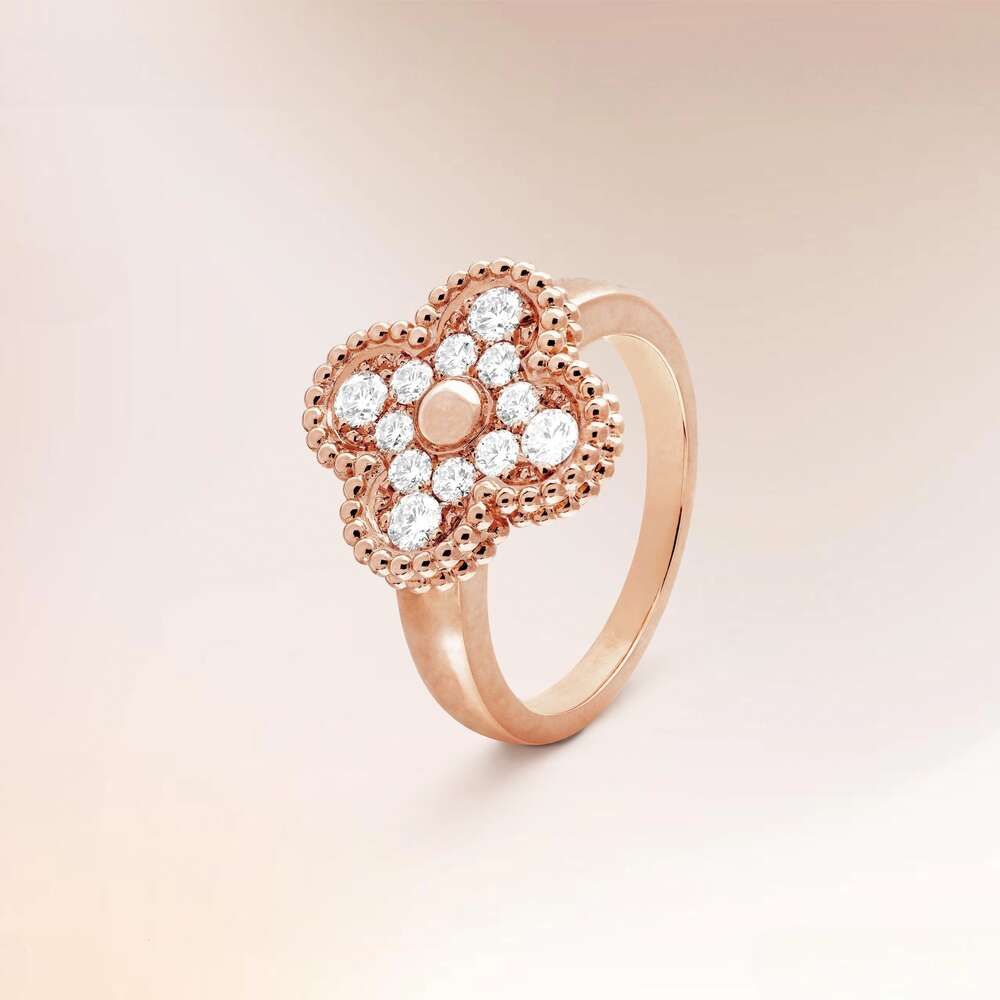 Bague Or Rose Style Plein Diamants