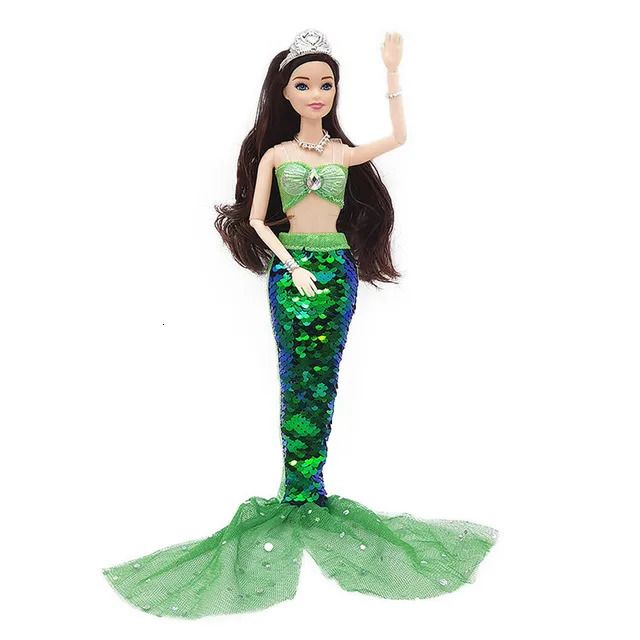 Boneca Sereia Verde com Roupas