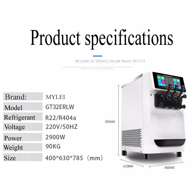 Description Picture 3 of item2900W Soft Ice Cream Machine Double Compressor Stainless Steel Ice Cream Maker Desktop With LCD Panel Small Ice Cream Machine