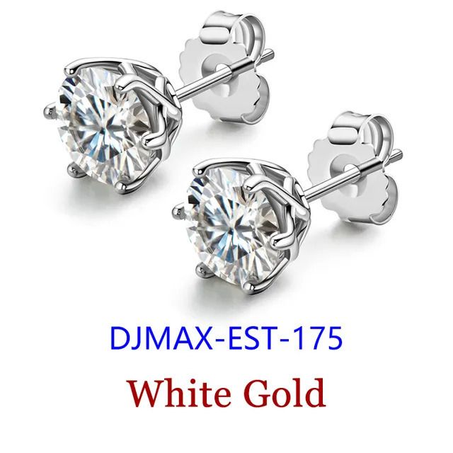 Est-175-white Gold-2.0ct(8mm)x 2pcs-box