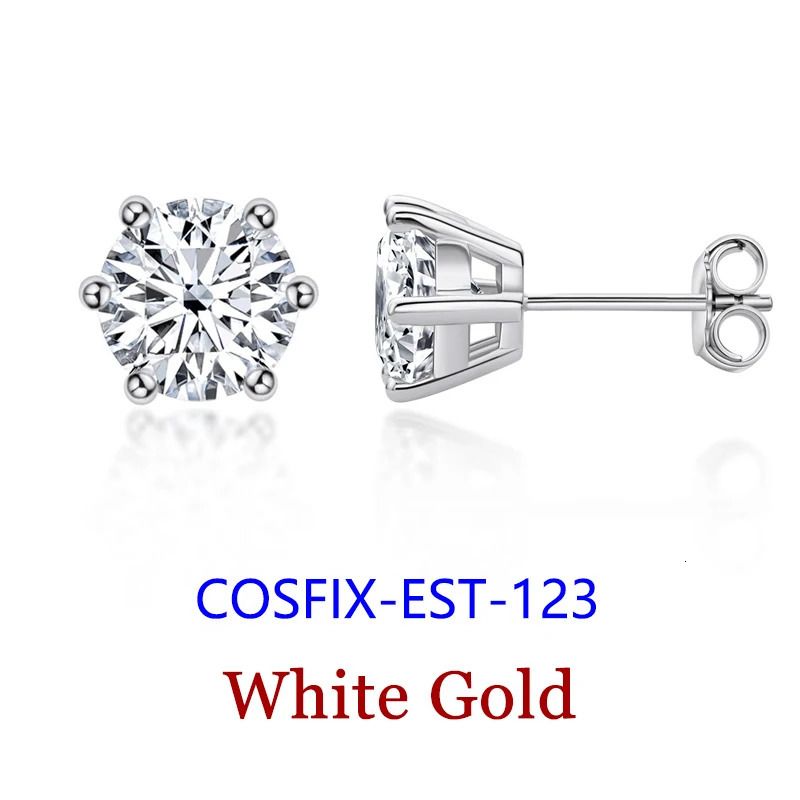 EST-123-WHITE GOLD-2.0CT (8mm) x 2pcs-box