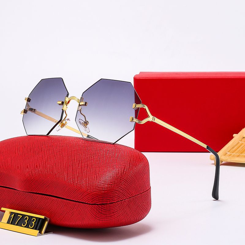 randloze winkelwagenbrillen Octagon Vorm Heren Zonnebrillen Dames Gradiënt Zomer Designer Brillen Stijl geslepen scharnier Hoofd_voghion.com
