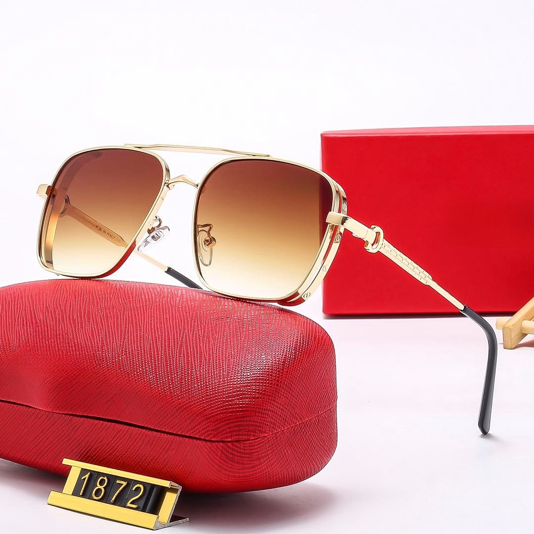 cart glasses blue man cartHead Composite Metal Rimless Optical Frame Classic Rectangle Square gold sunshade 1872_voghion.com