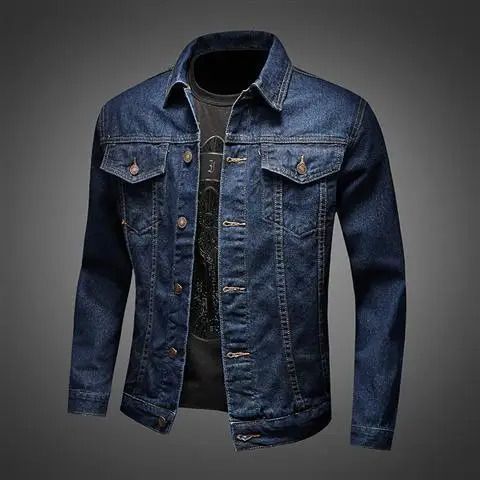 темно -синий джинсовый пальто