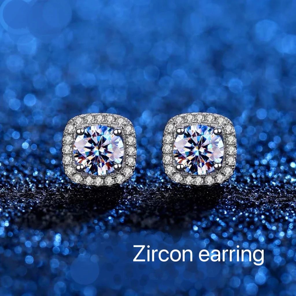 Zircon Earring-2.0ct 2pc with Box