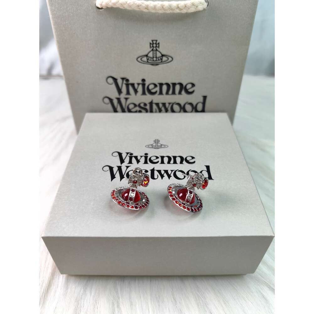 Pendientes de diamantes degradados rojos